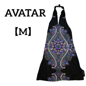 AVATAR 페이즐리 무늬 맥시 홀터넥 원피스 [ M ] 블랙