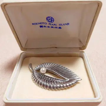 미키모토 리프형 브로치 진주 빈티지