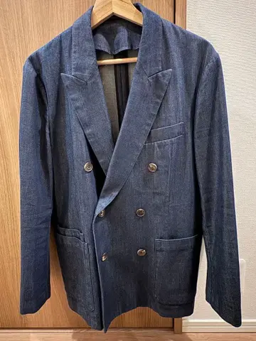 CABaN 네이비 더블 브레스트 자켓 데님 자켓