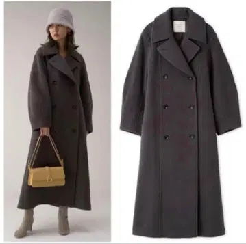 snidel 다크 그레이 허리 핏 롱 코트 01