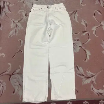 BOBSON 화이트 데님 스트레이트 팬츠