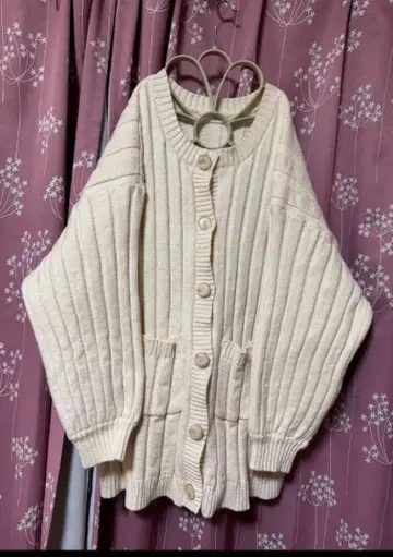 새상품급 Darich 샤베트 아이보리 리브 가디건