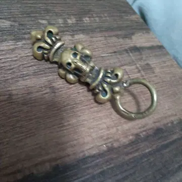 스컬 디자인 브라스 키링