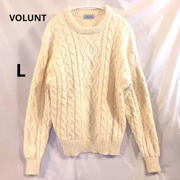 VOLUNT  아란 편직 크루넥 니트 스웨터 L