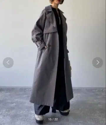 페이지 보이 CORE 샴브레이 트렌치코트 그레이