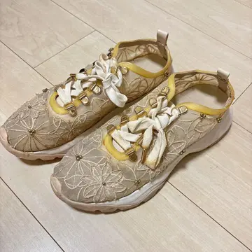 RANDA 플라워 자수 스니커즈 아이보리 크림