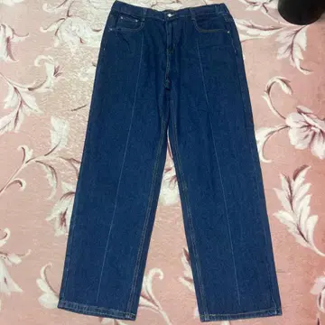 스트레이트 레그 데님 38 사이즈 다크 블루