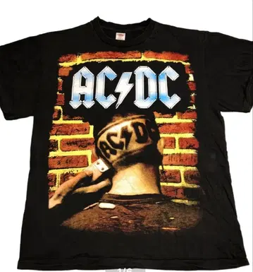 밴드 티셔츠 ACDC 로고 헤어 티 XL