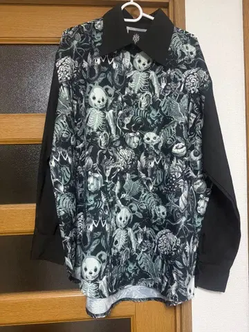 drug honey 드라하니 올 패턴 셔츠 스켈레톤 고양이
