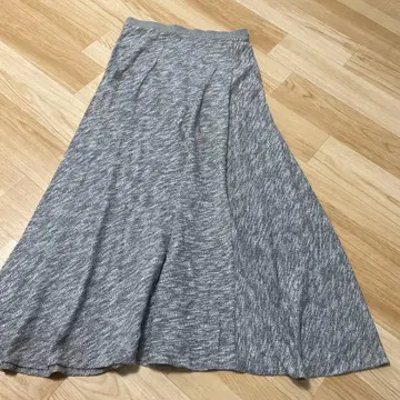 GU 롱 스커트 그레이 플레어 스커트 여성용