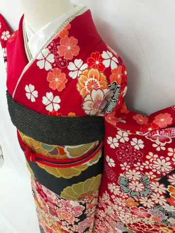 [ WA-Modern ] 순수 실크 시보리 후리소데 7점 풀세트