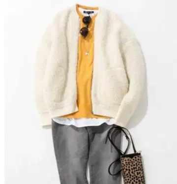 23구 알파카 울 혼방 보아 집업 oggi 게재 상품