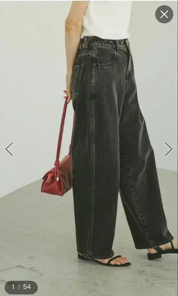 요시타카 유리코 착용/GOOD 데님 배기 팬츠