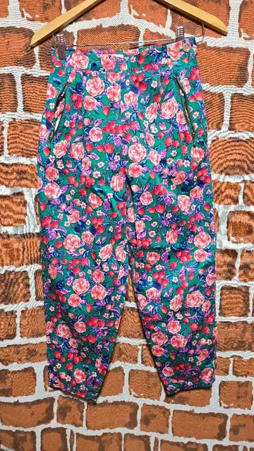 TROiS 보태니컬 무늬 팬츠 이지 테이퍼드 사이즈 9