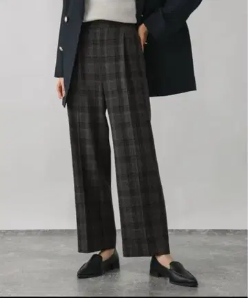 글로벌 워크 따뜻한 아름다운 이지 패턴 팬츠 블랙 체크