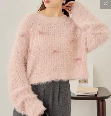 Chico 샤기 시어 리본 니트