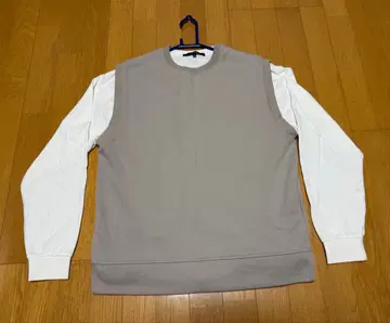 M 사이즈 긴팔 티셔츠 그레이 화이트