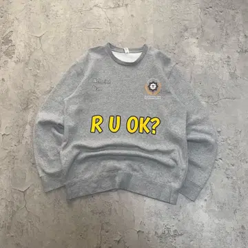 USA 구제 의류 칼리지 로고 백 프린트 맨투맨 트레이닝복 그레이 L