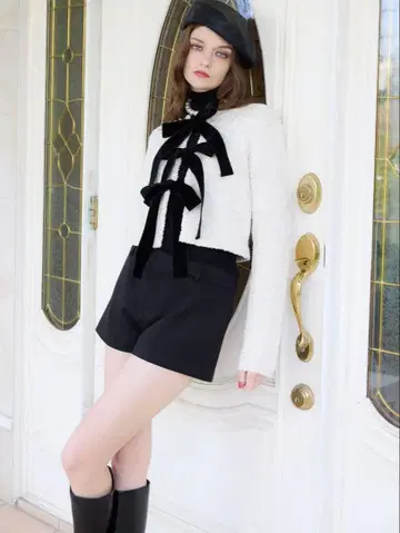 eimyistoire 프론트 리본 니트탑