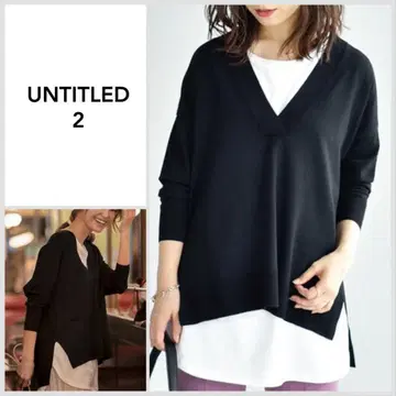 [ 새상품급 ] UNTITLED 깊은 V넥 니트 풀오버 사이즈 2