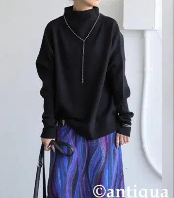 antiqua 스웨터 보틀넥 니트 블랙