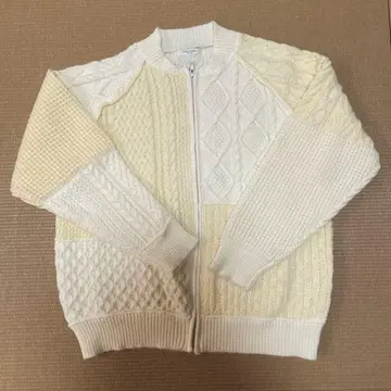 FREAK'S STORE 화이트 니트 집업