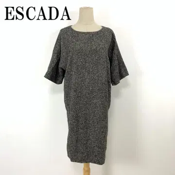 LA7675 에스카다 알파카 반팔 니트 원피스 그레이 M