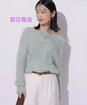 새상품 마이 스트라다 키라후와 오프숄더 니트 민트