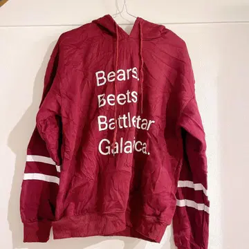 새상품급 [ M ] 버건디 텍스트 프린트 후드티