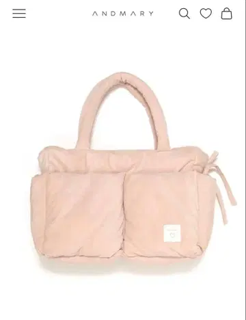andmary 메리 퀼팅 스웨이드 백 핑크