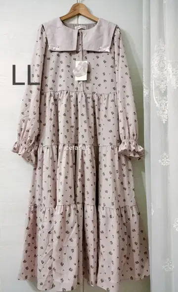 LL 시마무라 아오키 미사코 미니 꽃무늬 세일러 원피스 핑크