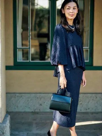 트로와지엠차코 퍼프 자카드 셋업