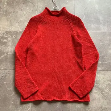 45rpm 하이넥 니트 빨간색 울 100% 스웨터 2