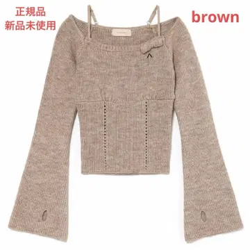 andmary 베이비 리본 니트 탑스 베이지 정품