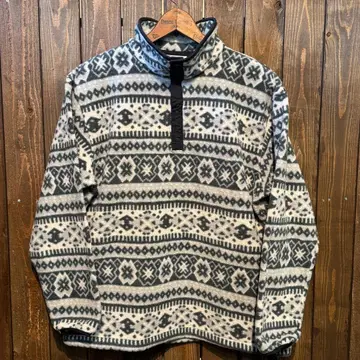 80s 90s LLBEAN 엘엘빈 하프 스냅 노르딕 올 패턴