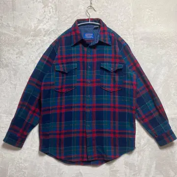 펜들턴 체크 셔츠 울 셔츠 M USA 캠핑 등산 실측치수 L