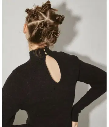 [ todayful ] 퍼프 슬리브 페플럼 니트 백 오픈 니트