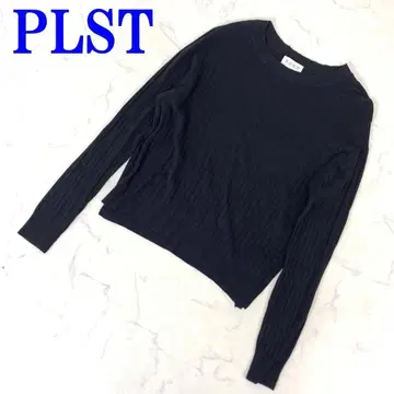 PLST 플라스테 니트 블랙 긴팔 굵은 리브 M C2279
