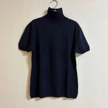 유나이티드 애로우즈 네이비 하이넥 반팔 니트