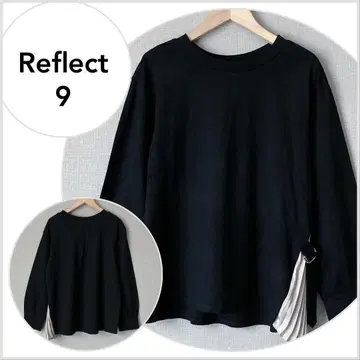 [ 새상품급 ] Reflect 이소재 플리츠 디자인 티셔츠 블랙
