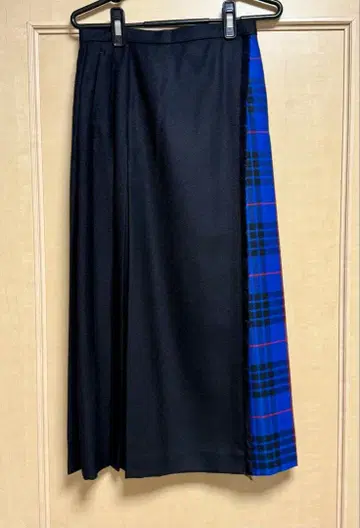 BEAUTY&YOUTH 플리츠 스커트 S 블랙/파랑 체크