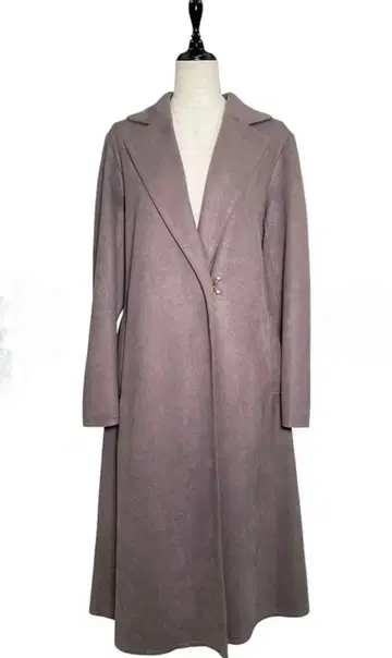 12Twelve Agenda 페이크 스웨이드 롱 코트 M 더스티 핑크