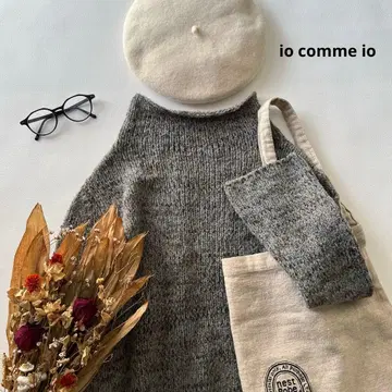 b1727* 이오콤이오 센소유니코 울 블렌드 하이넥 니트