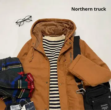 b4* 새상품 노던 트랙 충전솜 후드 부착 아우터 코트