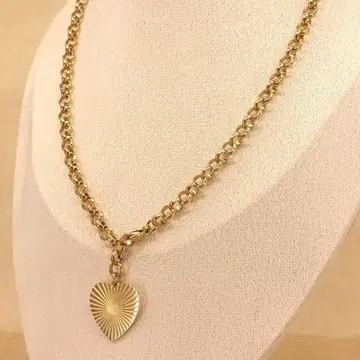 빈티지 골드 체인 목걸이 하트 앤티크 레트로