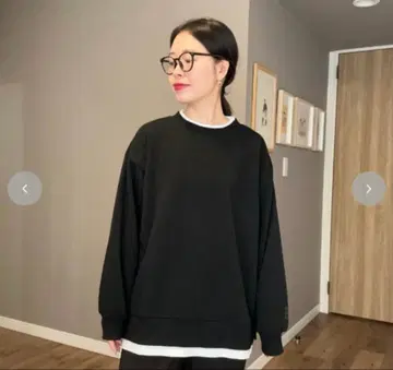 ammy 시마무라 콜라보 오버 사이즈 소매 자수 풀오버 블랙 L