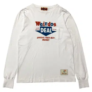 WEIRDO 로고 프린트 포켓 긴팔 티셔츠 롱T 화이트 M