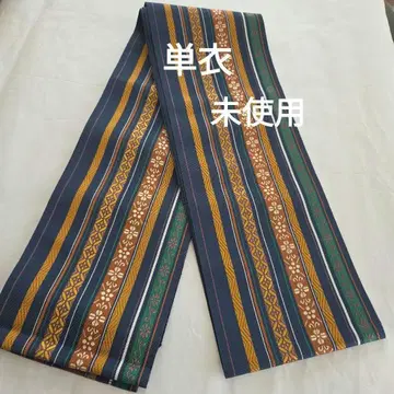 2-72 순수 실크 치쿠젠 원조 하카타오리 반폭 오비 단의 미사용