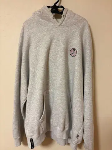 twn 그레이 후드티 백 프린트