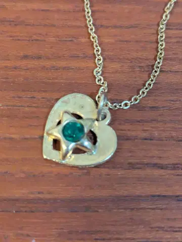 레트로 빈티지 하트형 펜던트 목걸이 골드 컬러